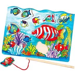 Деревянная рамка-вкладыш Viga Toys Рыбалка элементов (58423)