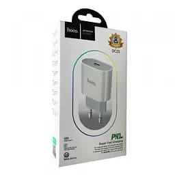 Зарядный сетевой адаптер быстрый Hoco DC23 PD20W QC3.0 для iPhone 8 X 11 12