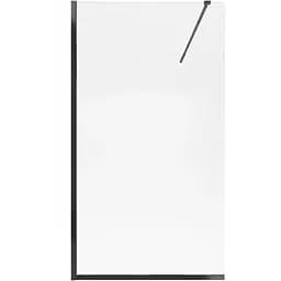 Душевая перегородка Qtap Walk-In Standard BLM201.C8 100x200 см, стекло Clear 8 мм, покрытие CalcLess, прозрачный, черный
