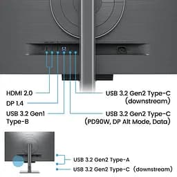 Монітор TFT 31.5" BenQ RD320U, 4K, IPS, 2хHDMI, DP, USB- C, USB-hub, HAS, Pivot, кол., сірий (9H.LMSLA.TBE) - мініатюра 4