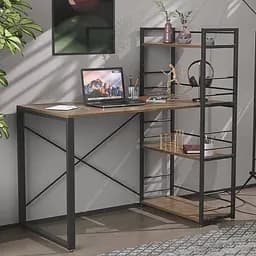 Письменный стол Ferrum-decor Серии Конект с этажеркой 75x120x60 серый ДСП Дуб Сонома Трюфель 16мм (FRD-104234)