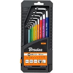 Набір шестигранних ключів Bradas з кулястим наконечником HX 1,5- 10 мм 9 шт довгі (DIY-HKB62-LO/BOX)