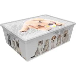 Коробка Qutu Light Box Cats and Dogs 25 л 52.5х37х17.5 см білий (LIGHT BOX с/к CATS AND DOGS 25л.)