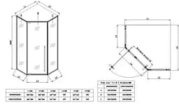 Душова кабіна без піддону Koer SR SC06-90x90x200-TR-07 прозоре скло Easy Clean 8 мм, graphite KR5366, Універсальна, прозорий, графіт - мініатюра 3