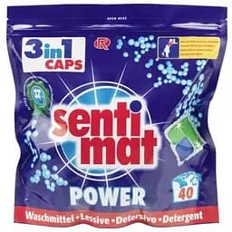 Капсулы для стирки Sentimat Power 3in1 - универсальное средство, 40 стирок, двойная формула для глубокой очистки 40 шт