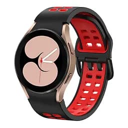 Ремінець для Samsung Galaxy Watch 6 40mm 6 44mm - чорно-червоний ширина кріплення 20мм силікон Watchbands Galaxy Sport (W40-3WB66339371) - мініатюра 2