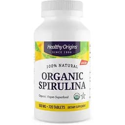 Натуральна добавка Healthy Origins Spirulina Organic 500 mg 180 таблеток