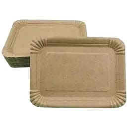 Тарілка крафтова одноразова паперова прямокутна 210х150 мм 50 шт.