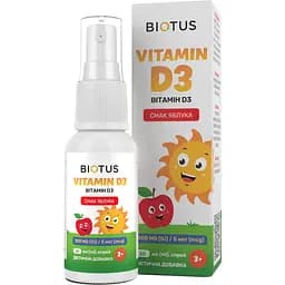 Витамин D3 Biotus спрей для детей вкус яблока 30 мл