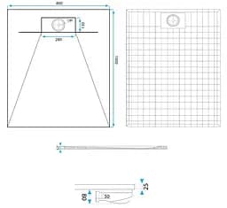 Душовий піддон Rea Bazalt 80x100 carrara white REA-K7000, Мармур - мініатюра 7