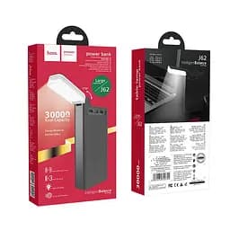 Портативна батарея Hoco Jove table lamp J62 30000mAh 4 порти 3 USB та 1 Type-C з лампою чорна - мініатюра 8