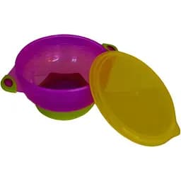 Тарілка на присосці Lindo з кришкою рожева (РК 036 роз)