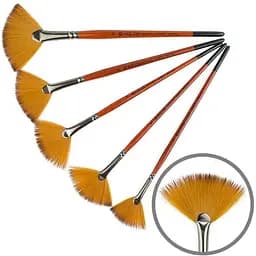 Пензель синтетика віялова Carrot 1097FN №10 коротка ручка Kolos