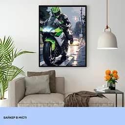 Набір для розпису по номерах "Байкер в місті" 40*50 см, IDEA2-GX47175, ТМ "99IDEAS" - мініатюра 3