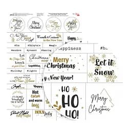 Бумага дизайнерская односторонняя "Слова. Фразы. Зима" анг.язык 21х29,7см 250г/м2 ROSA TALENT