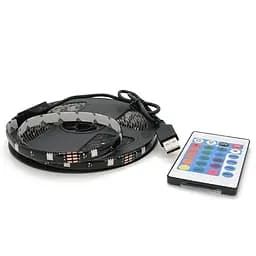 Світлодіодна стрічка гірлянда Voltronic LED RGB 5050 з Bluetooth додатком, від USB 5V, 5 метрів, водостійка