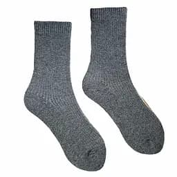 Носки женские в рубчик из индийского хлопка темно серый меланж 213085
