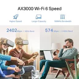 Підсилювач Wi-Fi сигналу, розширювач покриття TP-LINK RE-705X AX3000, 1хGE, MESH - мініатюра 6
