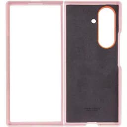 Шкіряний чохол Leather Case (AAA) with stand для Samsung Galaxy Z Fold7 Pink - мініатюра 3