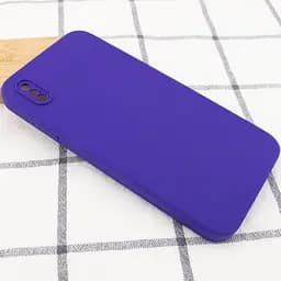 Чохол Silicone Case Square Full Camera Protective (AA) NOLOGO для Apple iPhone X / XS (5.8) Фіолетовий / Ultra Violet - мініатюра 2