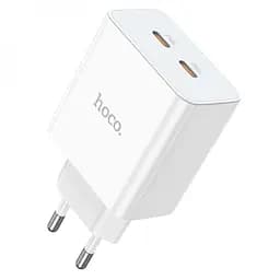 Мережевий зарядний пристрій Hoco C108A Leader PD35W dual port(2C) charger білий - мініатюра 3