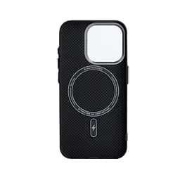 Карбоновый чехол для Apple iPhone 16 Pro, LikeCarbon2 MagCase, черный, тонкий защитный чехол-панель из поликарбоната с магнитами N52, MagSafe, противоударный, совместим с беспроводной зарядкой, приподнятые края для защиты камеры, ArmorStandart (ARM88381) - мініатюра 2