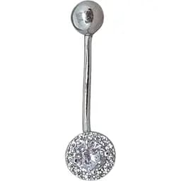 Срібна сережка для пірсингу пупка Ірій. 6029