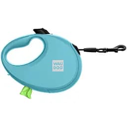 Повідець-рулетка для собак Waudog R-leash з контейнером для пакетів, світловідбивна стрічка, L до 40 кг, 5 м блакитний - мініатюра 5
