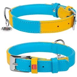 Нашийник для собак Waudog Glamour Colors of freedom, шкіряний, з QR паспортом, XL, 46-60х3,5 см - мініатюра 3