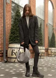 Жіноча сумка Sambag HOBO Bag-glove тканева графітова 50 × 28 × 5 см (53400809) - мініатюра 7