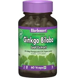 Экстракт листьев Гинкго Билоба Bluebonnet Nutrition 60 капсул