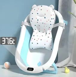 Дитяча ванна складна з подушкою, термометром Kanzaa Blue - мініатюра 6