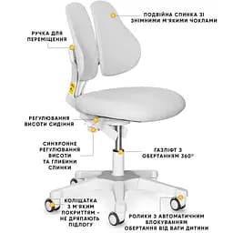 Дитяче крісло Evo-kids Mio Lite Grey (Y-208 G) - мініатюра 3