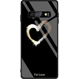 Чохол-накладка Toto Glass Fashionable Case Samsung Galaxy S10+ Heart on Black