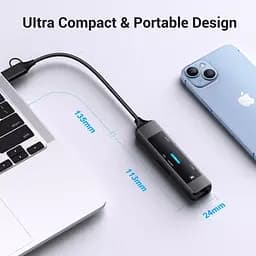 Концентратор XoKo USB-C 5-in-1 USB 3.0 + USB 2.0 + SD/TF + RJ45 100Mbps silver (XK-AC-350) - мініатюра 5
