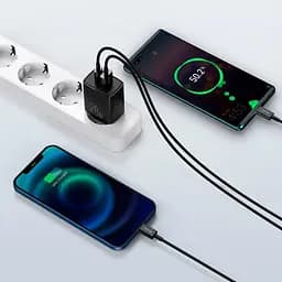 Зарядний пристрій Baseus Compact Quick Charger 20W QC+ PD (1Type-C + 1USB) black (CCXJ-B01) - мініатюра 6
