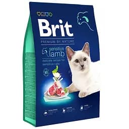 Сухой корм для котов с чувствительным пищеварением Brit Premium by Nature Cat Sensitive с ягненком 8 кг