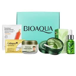 Подарочный набор Bioaqua: Гидрогелевые патчи 80 г + Маска для лица 100 г + Увлажняющая сыворотка 15 г + Высоковитаминная тканевая маска 25 г + Гидрогелевые патчи 7.5 г