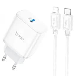 Сетевое зарядное устройство Hoco C80A Rapido PD20W+QC3.0 charger set(Type-C to Type-C) 3.1A 1m белый