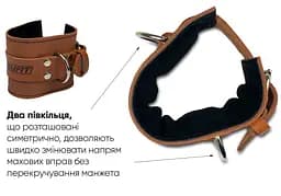 Манжета EasyFit F10 для тяги на тренажері (шкіра) коричнева (EF-LGSTR-F10-BR) - мініатюра 3