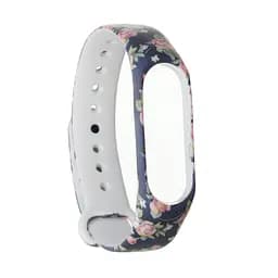 Силіконовий ремінець для фітнес браслетів Xiaomi Mi Band 3/4, Silicone, blue flowers, зі зручною застібкою, на фітнес трекер та смарт годинник, ArmorStandart (ARM52066)