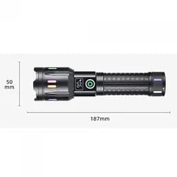 Ліхтар ручний Coba CB-G62-TG акумуляторний з режимом zoom 1x26650/3xAAA Type-C FLUORESCENCE - мініатюра 4