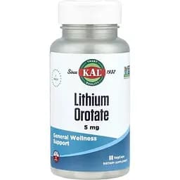 Аминокислота KAL Lithium Orotate 5 мг, 60 вегакапсул vit0003995