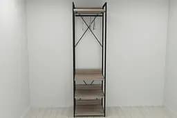 Шафа Гардероб Уні секція 3 серії Конект Ferrum-decor 220x60x50см Чорний метал ДСП Дуб Сонома Трюфель 32 мм (FRD-104526)