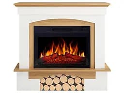 Электрокамин ArtiFlame Woodley AF23S белый дуб натуральный