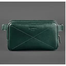 Шкіряна поясна сумка Dropbag Maxi зелена Krast