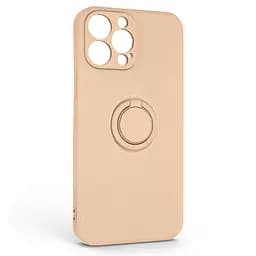 Силиконовый чехол для Apple iPhone 13 Pro Max, Icon Ring, пудровый, панель-накладка, с кольцом-подставкой на 360°, противоударный, возможность использования магнитных держателей, ArmorStandart (ARM68677)