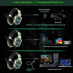 Навушники Onikuma Gaming with LED K8 Camouflage-Green - мініатюра 6