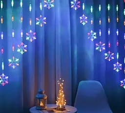 Гірлянда штора Арка 2.8х1.2м (сніжинки) 152 Led Мульти