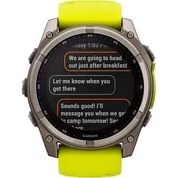 Смарт-годинник Garmin Fenix 8 Solar Sapphire 51mm Titanium with Amp Yellow/Graphite Silicone Band (010-02907-20) [116854] - мініатюра 12